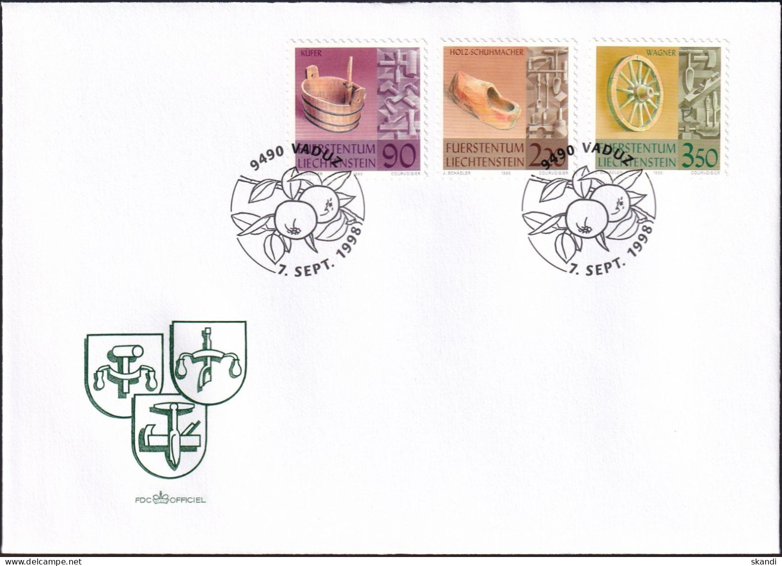 LIECHTENSTEIN 1998 Mi-Nr. 1180/82 FDC - FDC