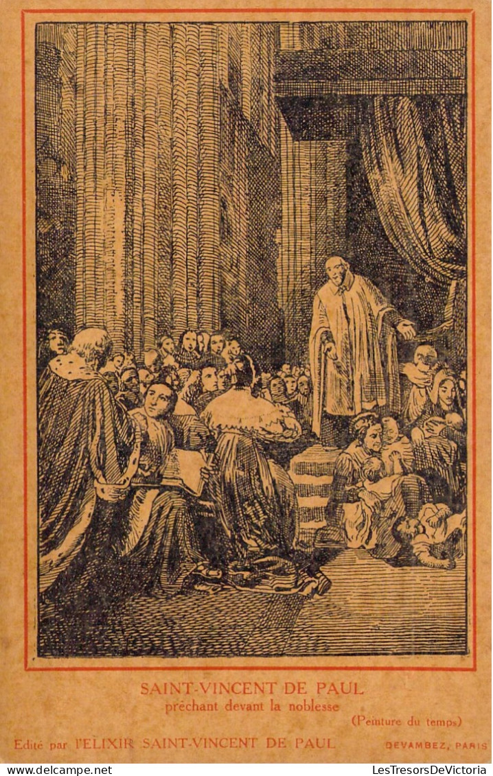 RELIGIONS - Saint-Vincent De Paul Prêchant Devant La Noblesse - Carte Postale Ancienne - Santi