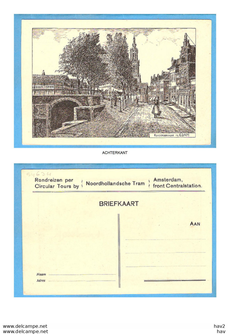 Edam Getekend Gravure Reclame NH Tram RY54634 - Edam