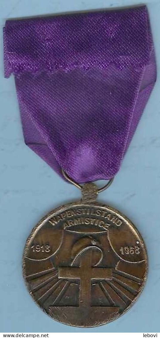 Belgique - Médaille Commémorative De L’armistice – REVERS « Wapenstilstand/armistice 1918 – 1968 - Autres & Non Classés