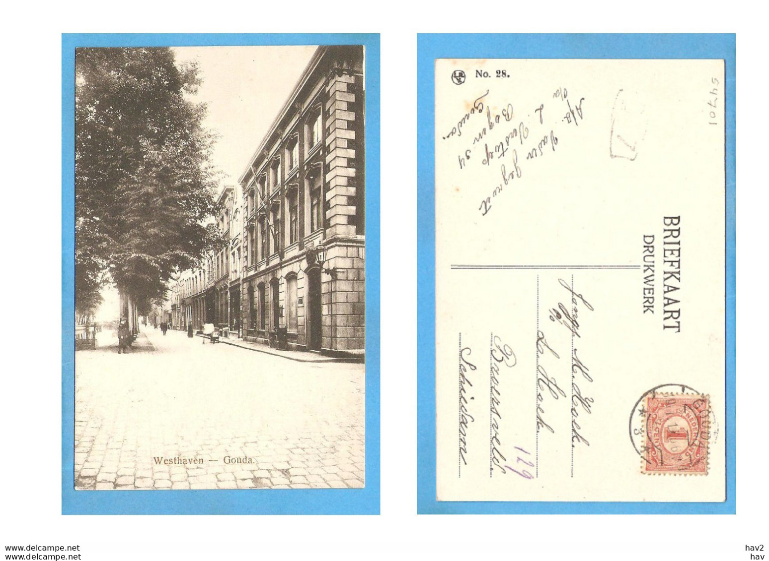 Gouda Westhaven Postkantoor 1917 RY54701 - Gouda