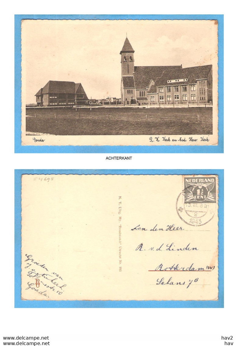 Gouda RK Kerk En Ned Hervormde Kerk 1943 RY54695 - Gouda