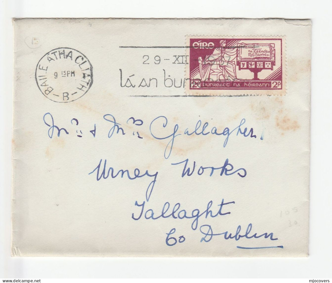 1937 CONSTITUTION FDC With Slogan + 1950 HOLY YEAR Cover AER LINGUS Slogan Aviation IRELAND Stamps - Colecciones & Series