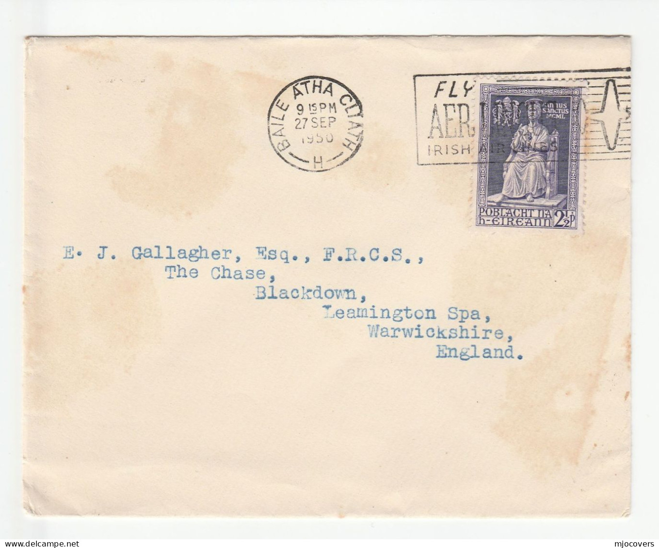 1937 CONSTITUTION FDC With Slogan + 1950 HOLY YEAR Cover AER LINGUS Slogan Aviation IRELAND Stamps - Collezioni & Lotti