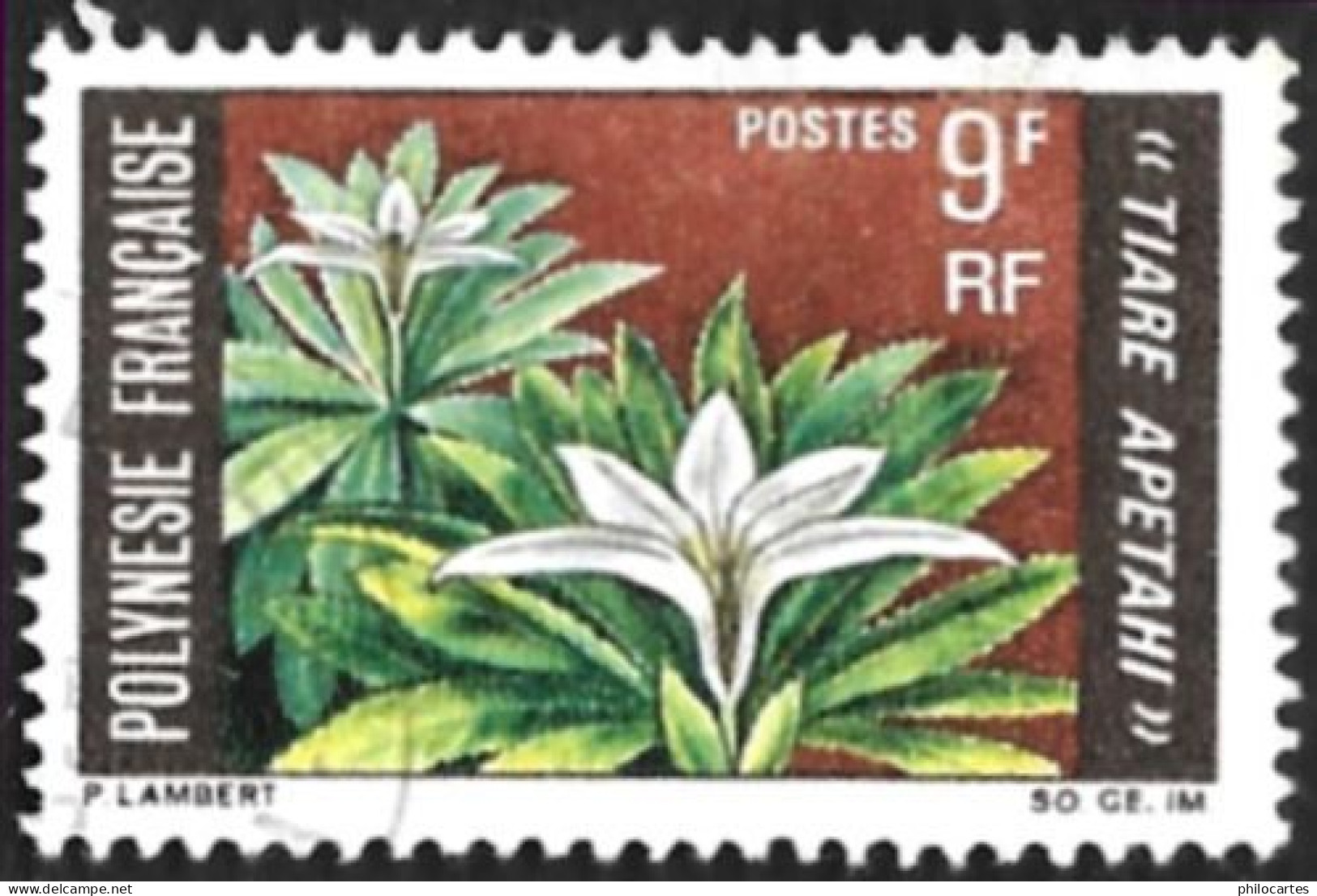 POLYNESIE 1969  -  YT  64  - Tiaré - Oblitéré - Cote 1.25e - Used Stamps