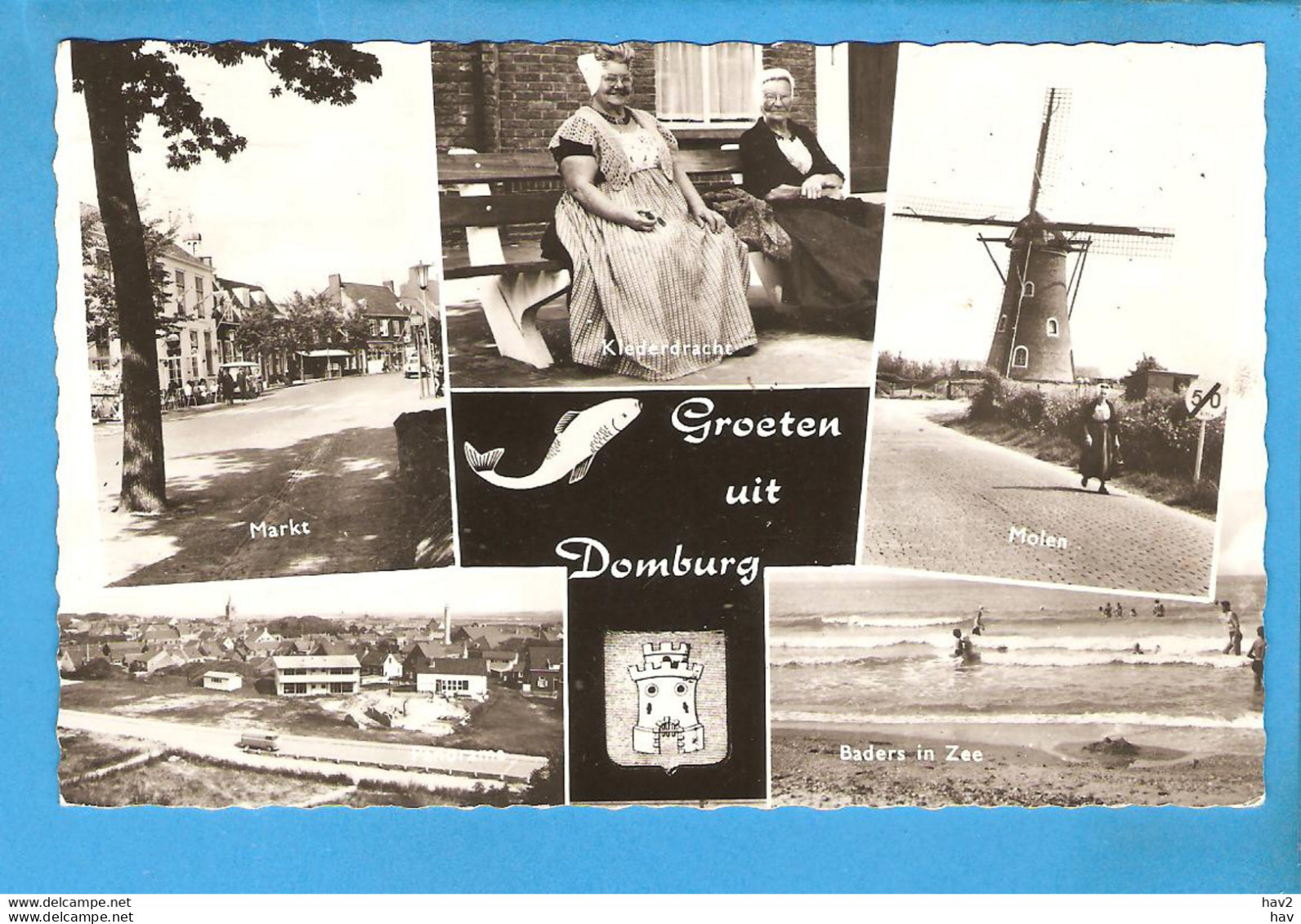 Domburg Groeten Uit 5-luik Met Molen RY49812 - Domburg