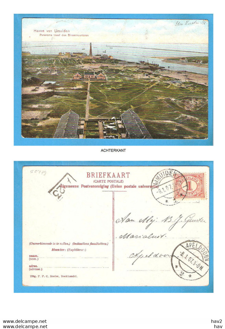 IJmuiden Panorama Vanaf Vuurtoren 1907 RY50779 - IJmuiden