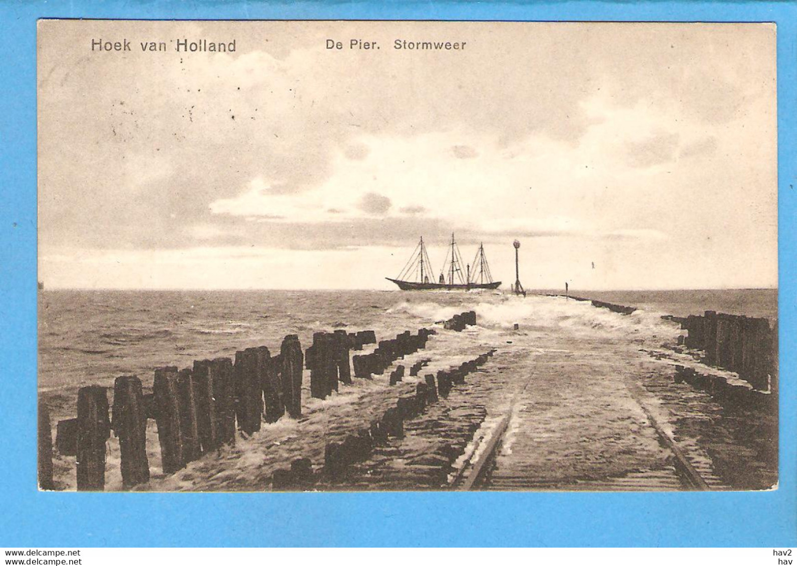 Hoek Van Holland Schip Pier Bij Storm 1926 RY53568 - Hoek Van Holland