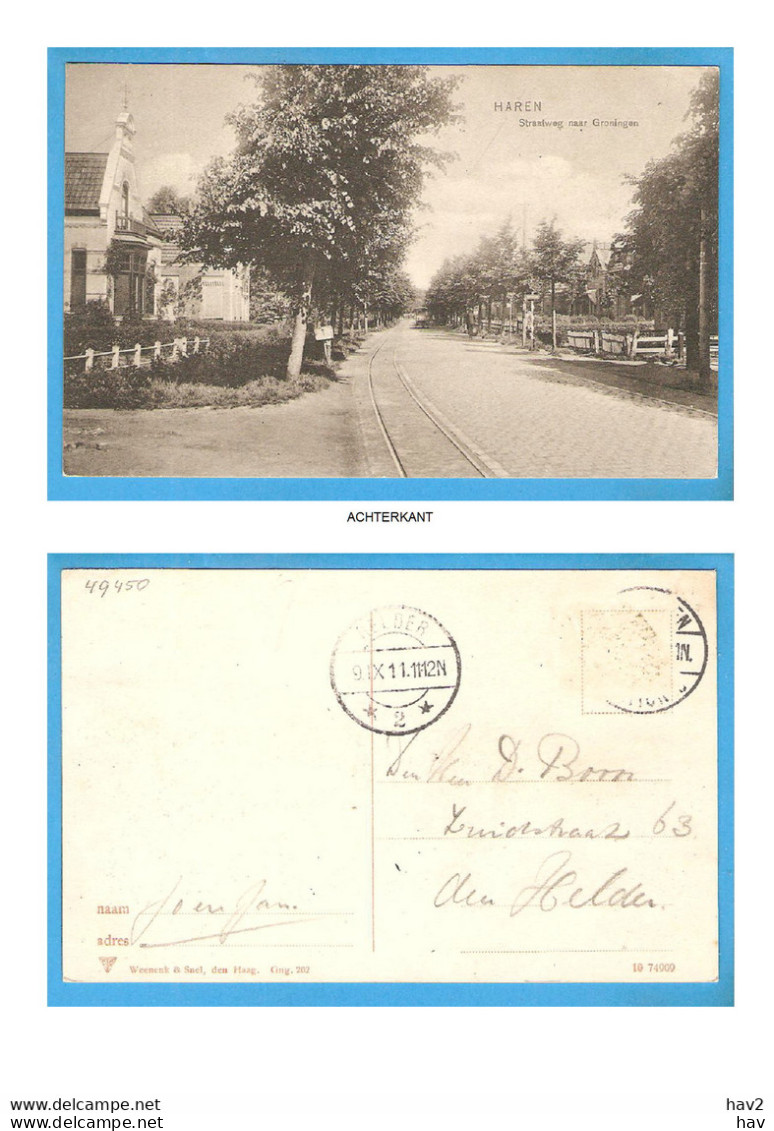 Haren Straatweg Naar Groningen 1911 RY49350 - Haren