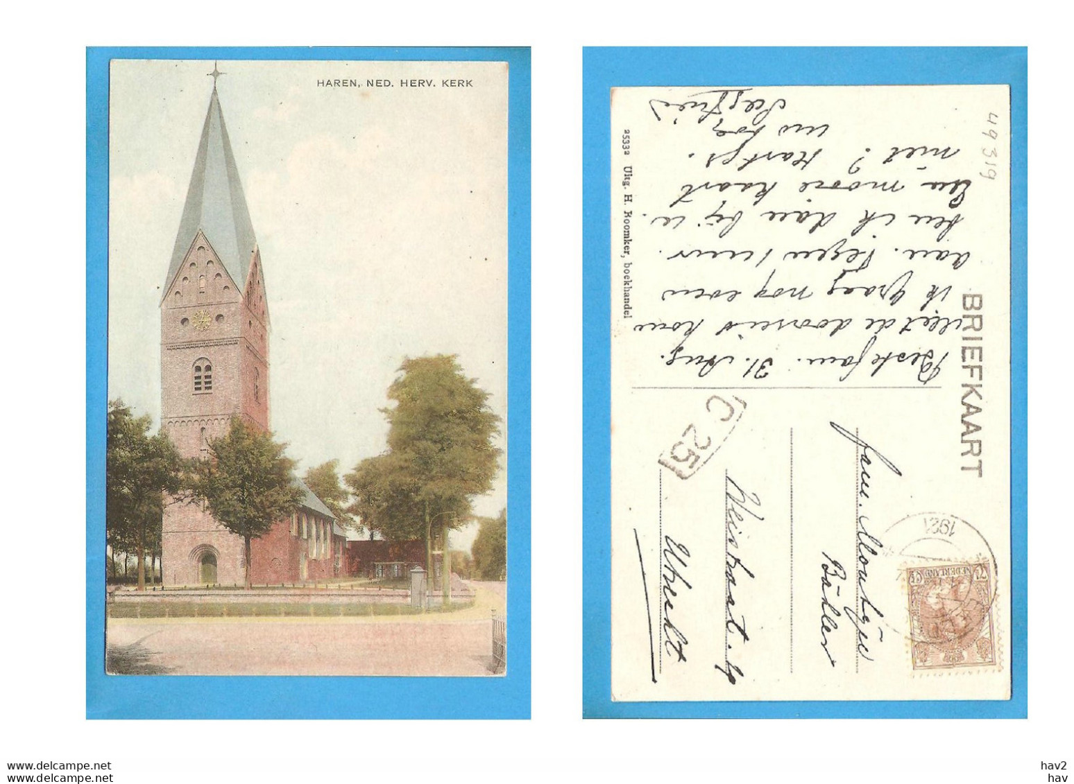 Haren NH Kerk Kleur 1921 RY49319 - Haren