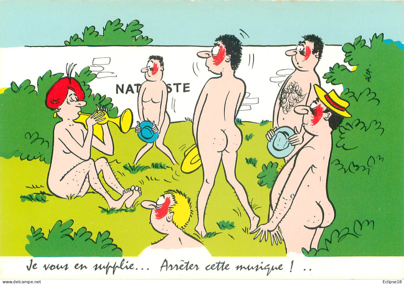 Illustrateur Alexandre -  Naturisme   O1145 - Humour