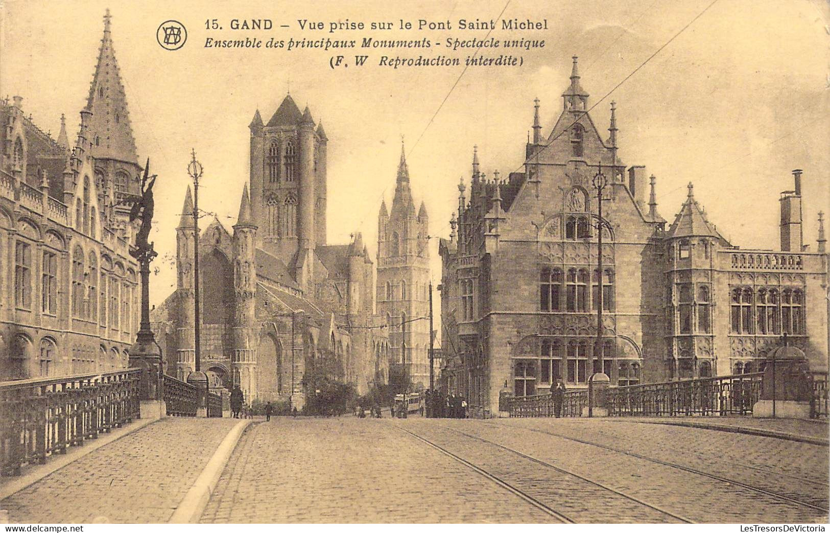 BELGIQUE - Gand - Vue Prise Sur Le Pont Saint Michel - Ensemble Des Principaux Monuments - Carte Postale Ancienne - Gent