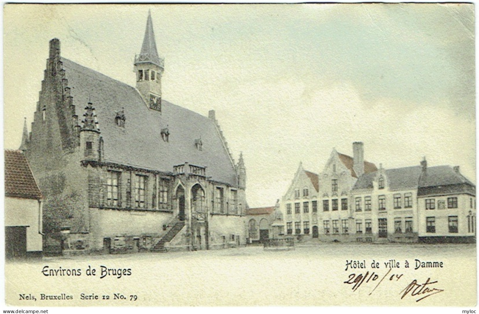 Environs De Bruges. Damme. Hôtel De Ville. Série Nels Colorisée. - Damme