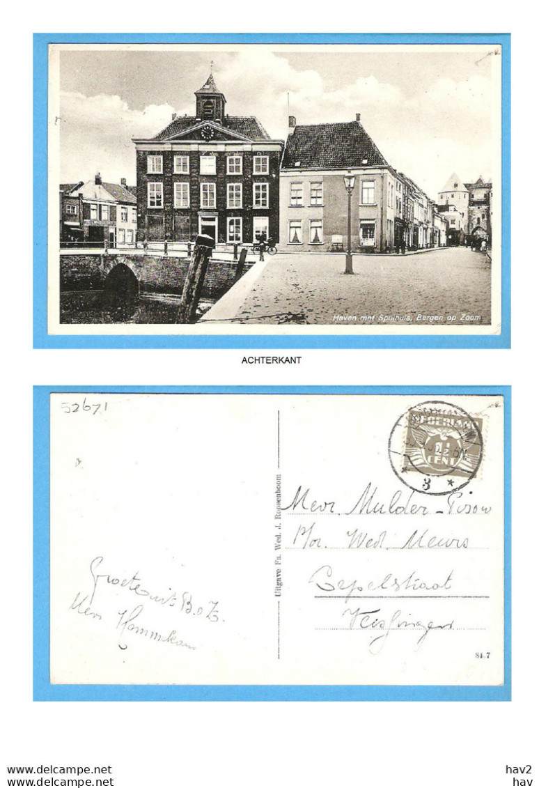 Bergen Op Zoom Haven Met Spuihuis 1936  RY52671 - Bergen Op Zoom