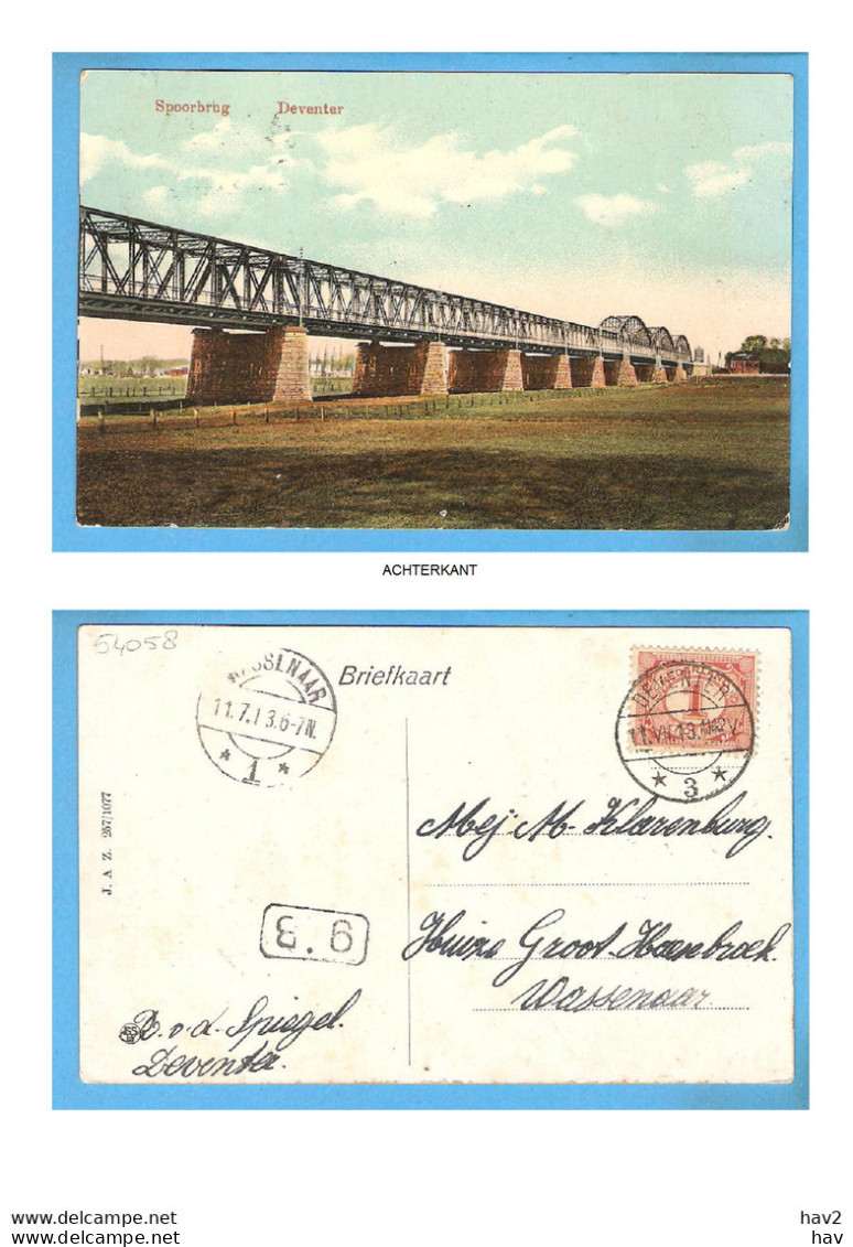 Deventer Gezicht Op Spoorbrug 1913 RY54058 - Deventer