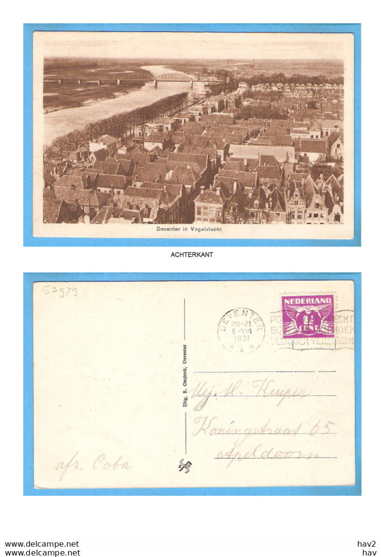 Deventer In Vogelvlucht 1931 RY53979 - Deventer
