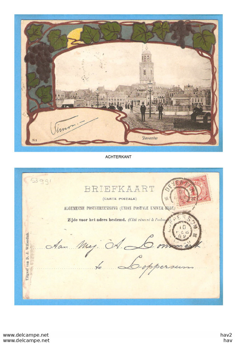Deventer Jugendstil Druiventrossen 1902 RY53991 - Deventer