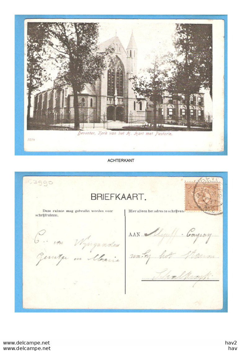 Deventer H. Hart Kerk En Pastorie 1922 RY53990 - Deventer