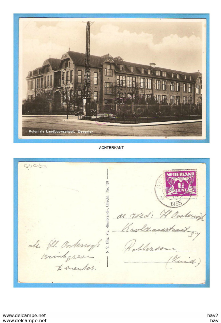 Deventer Koloniale Landbouwschool 1935 RY54063 - Deventer