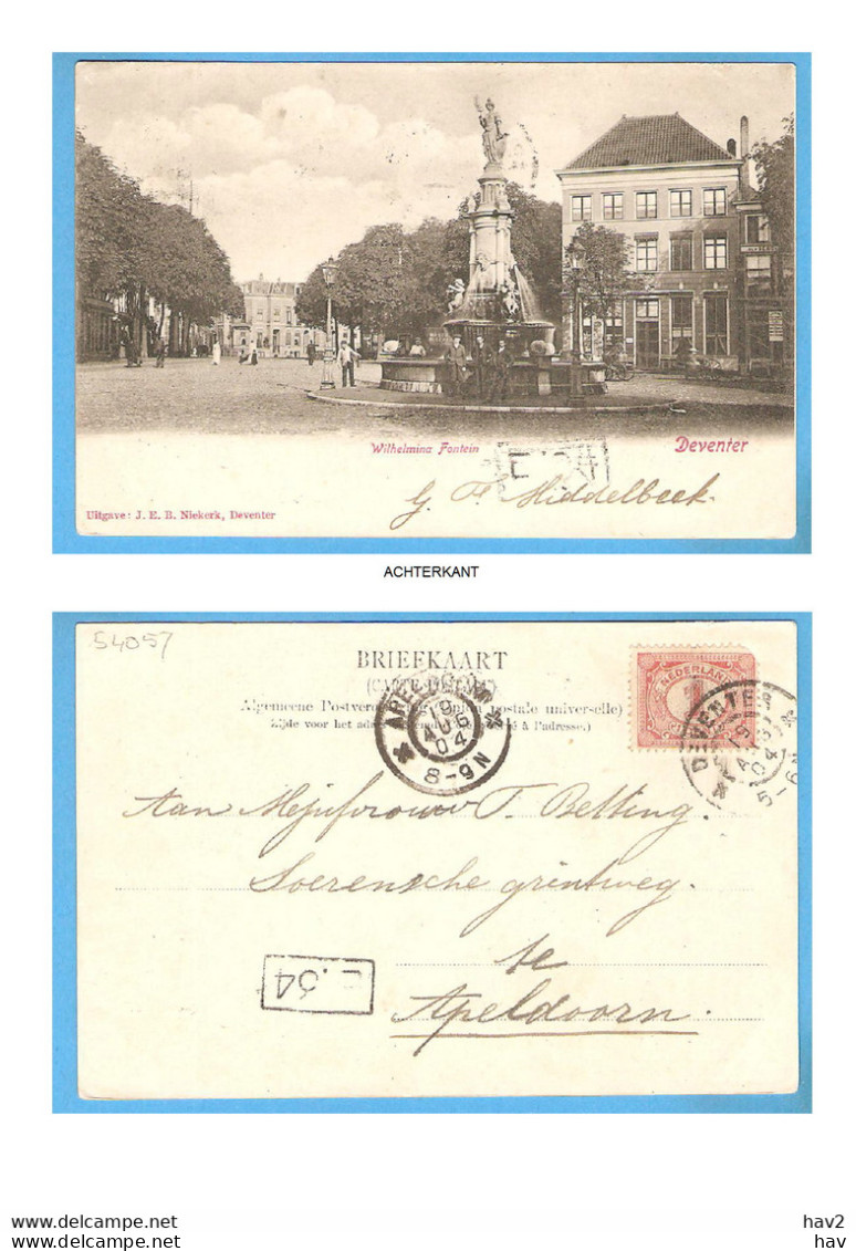 Deventer Wilhelmina Fontein 1904 RY54057 - Deventer