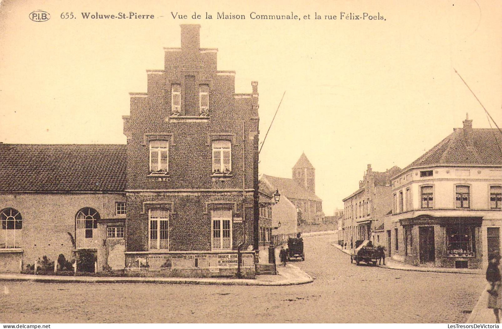 BELGIQUE - WOLOWE ST PIERRE - Vue De La Maison Communale Et La Rue Félix Poels - Carte Postale Ancienne - Woluwe-St-Pierre - St-Pieters-Woluwe