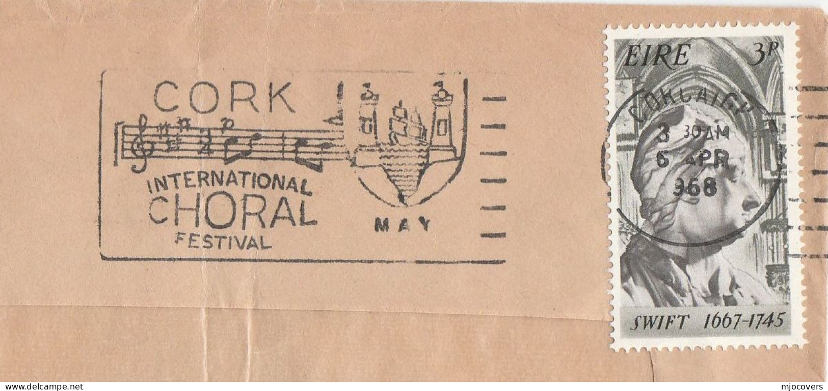 CORK CHORAL FESTIVAL Cover IRELAND Slogan Stamps Music - Lettres & Documents