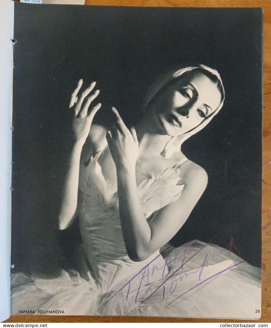 Ballet magazine Serge Lido #1-4 including 12 Autographed photos by Fonteyn Youskevitch Golovine Hightower and others