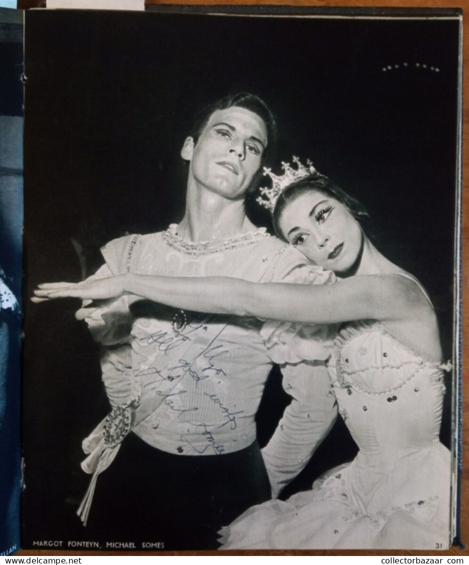 Ballet magazine Serge Lido #1-4 including 12 Autographed photos by Fonteyn Youskevitch Golovine Hightower and others