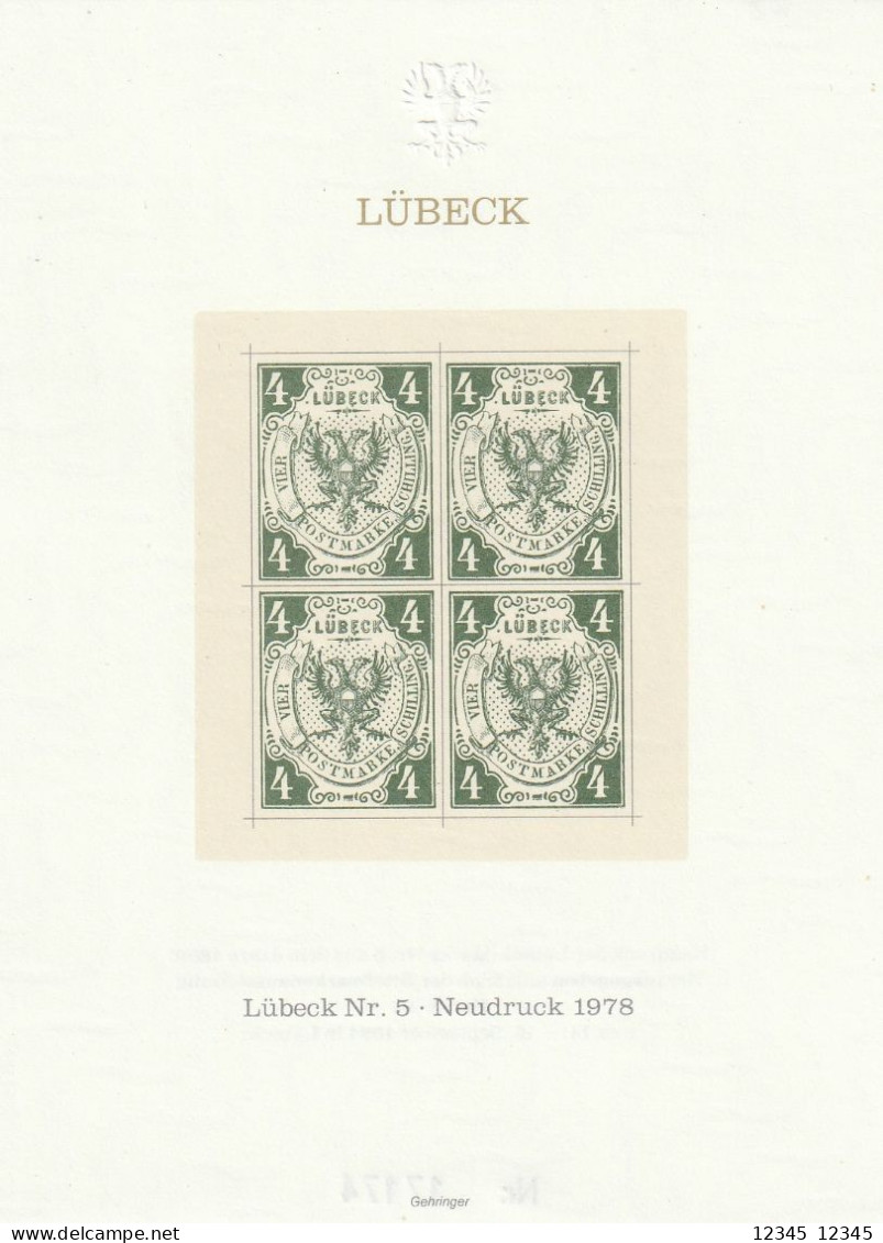 Lübeck, Neudruck 1978 Nr. 1-5 - Lubeck