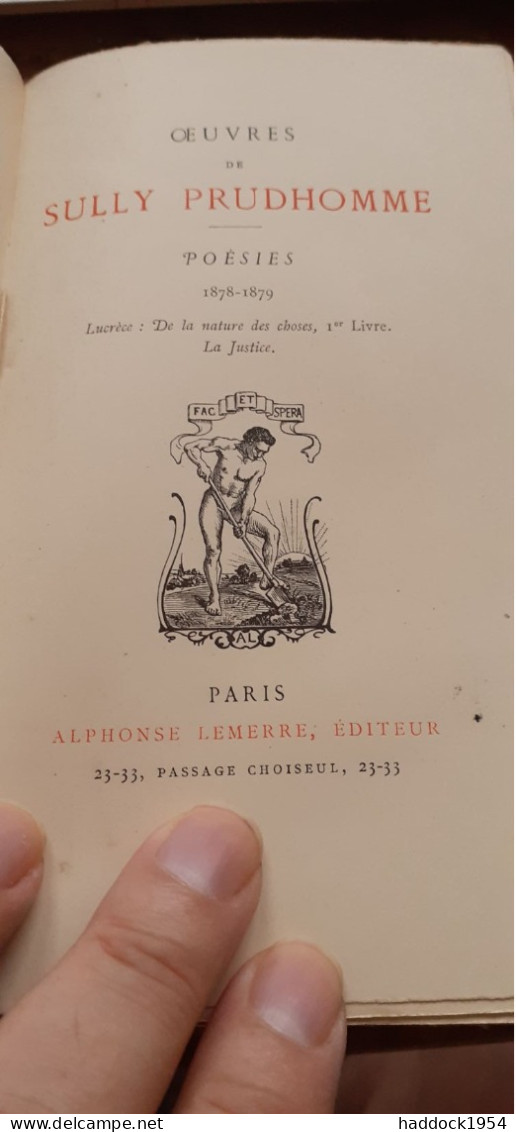 poèsies 5 tomes SULLY PRUDHOMME alphonse lemerre 1900