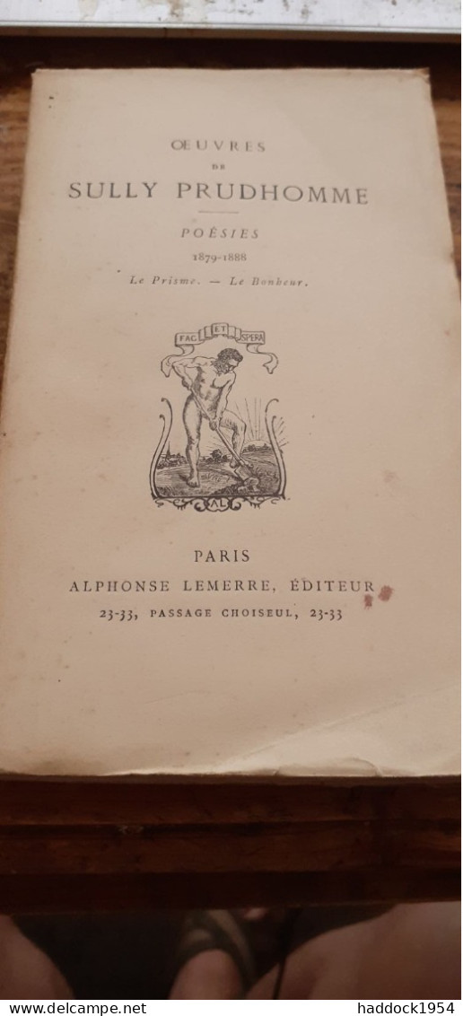 poèsies 5 tomes SULLY PRUDHOMME alphonse lemerre 1900