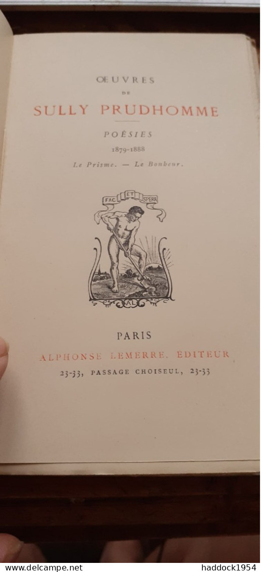 poèsies 5 tomes SULLY PRUDHOMME alphonse lemerre 1900