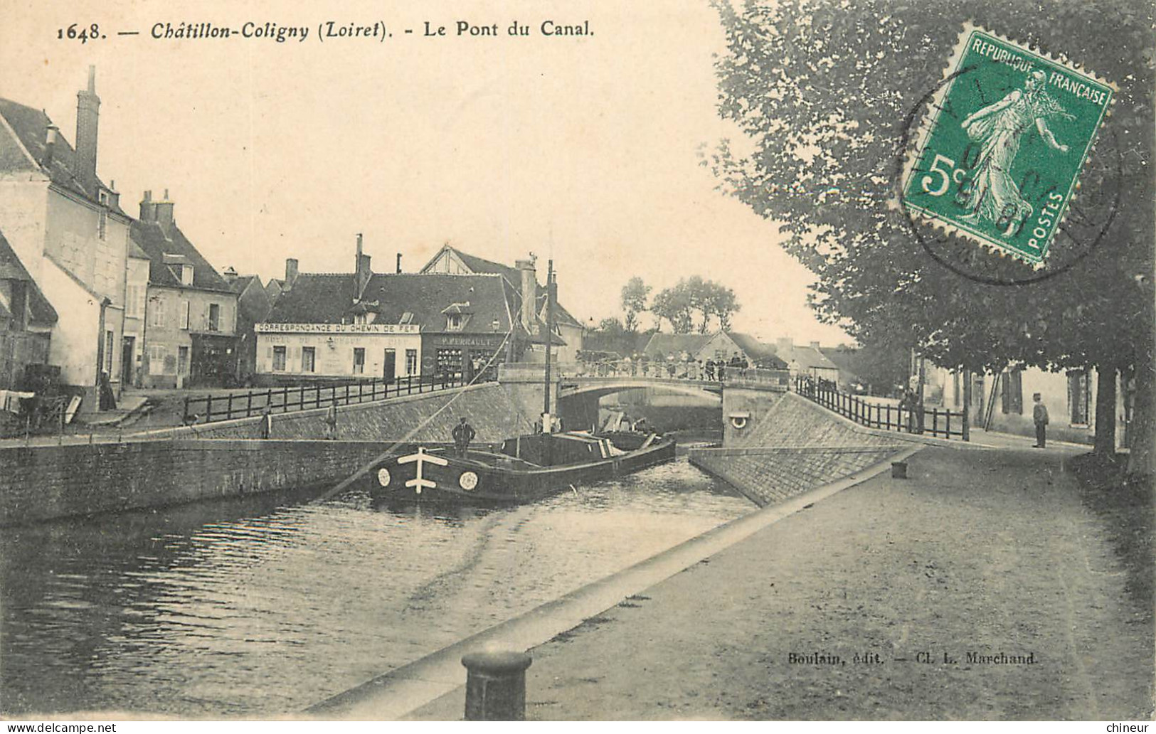 CHATILLON COLIGNY LE PONT DU CANAL PENICHE - Chatillon Coligny