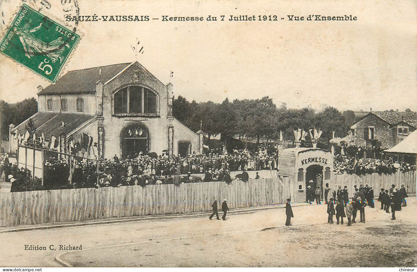 SAUZE VAUSSAIS KERMESSE DU 7 JUILLET 1912 VUE D'ENSEMBLE - Sauze Vaussais