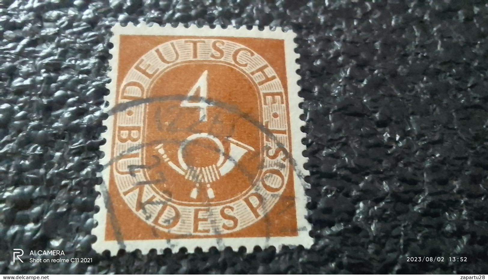 FEDERAL CUMHURİYET-1948-54       4PFG    POSTHORN    USED - Gebraucht