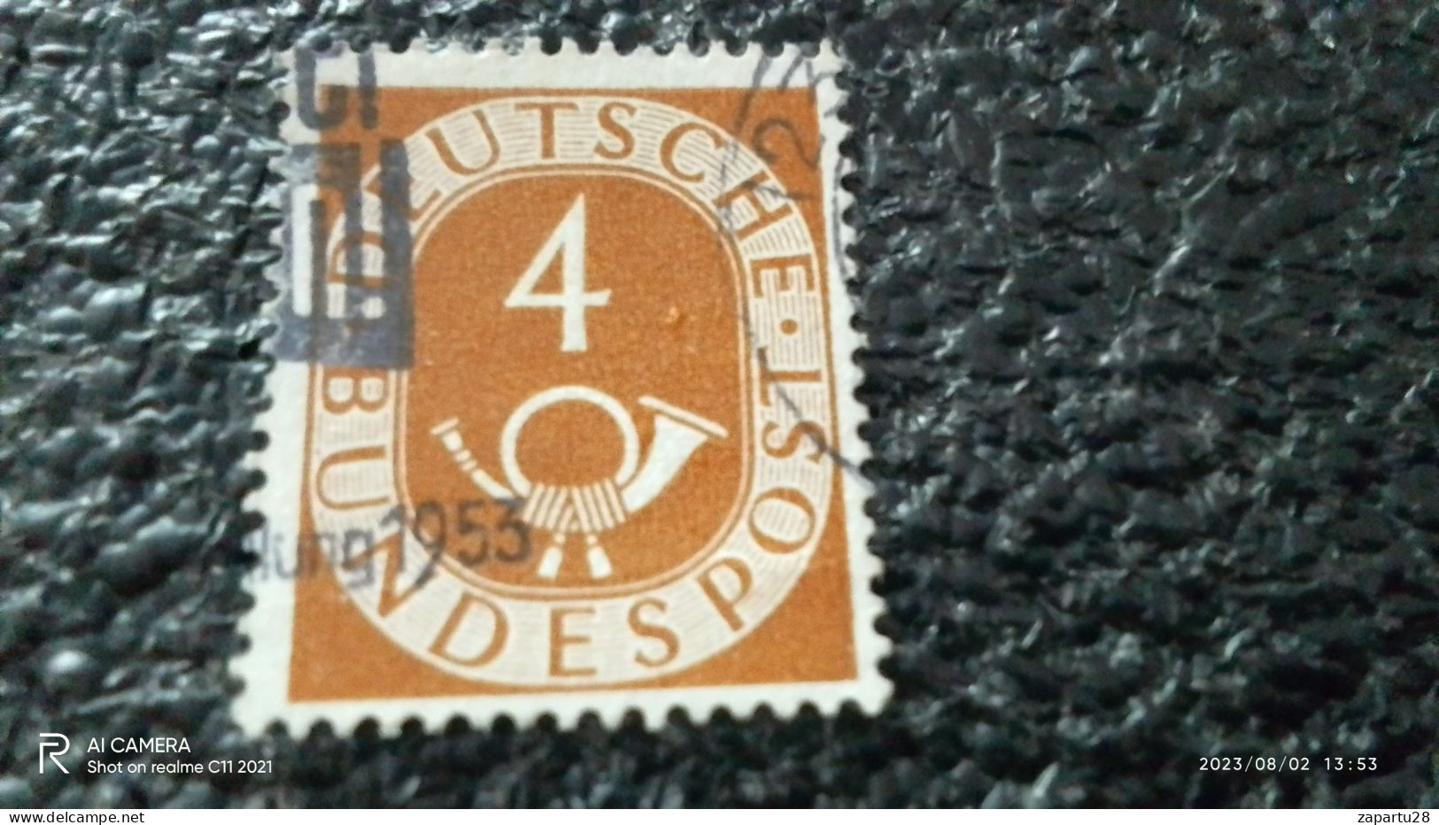 FEDERAL CUMHURİYET-1948-54       4PFG    POSTHORN    USED - Gebraucht