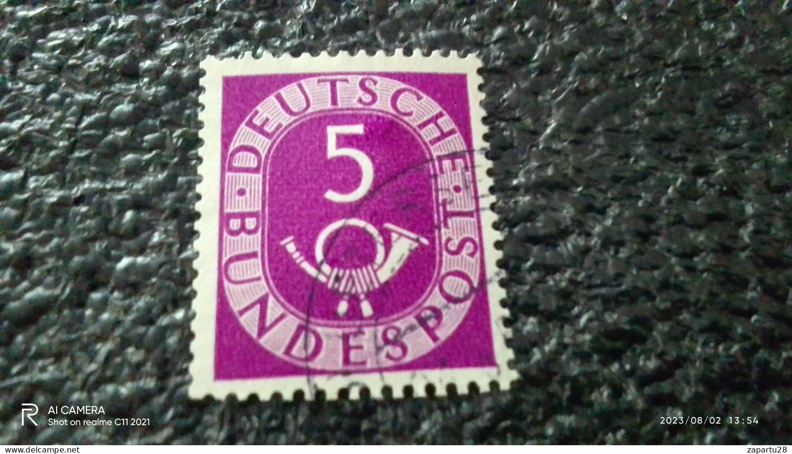 FEDERAL CUMHURİYET-1948-54       5PFG    POSTHORN    USED - Gebraucht