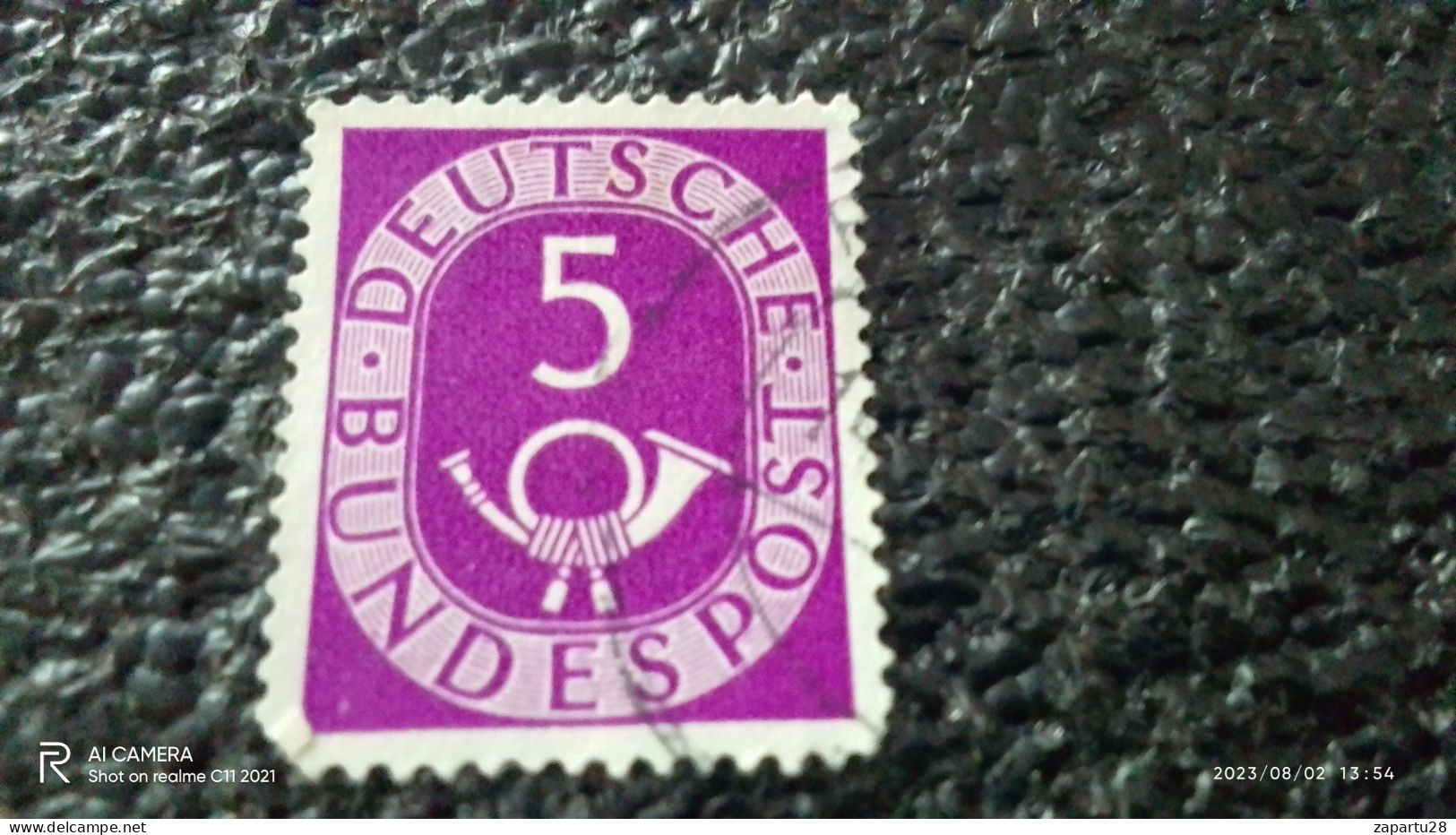 FEDERAL CUMHURİYET-1948-54       5PFG    POSTHORN    USED - Gebraucht