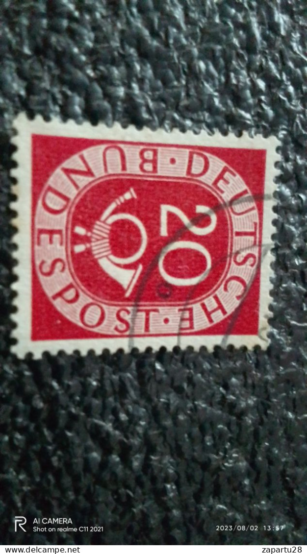 FEDERAL CUMHURİYET-1948-54       20PFG    POSTHORN    USED - Gebraucht