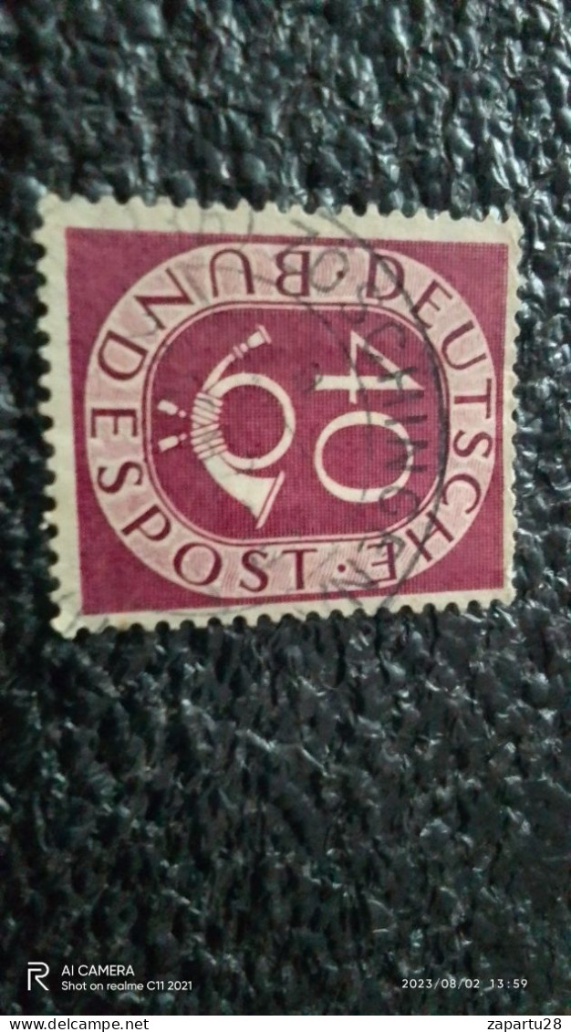 FEDERAL CUMHURİYET-1948-54       40PFG    POSTHORN    USED - Gebraucht