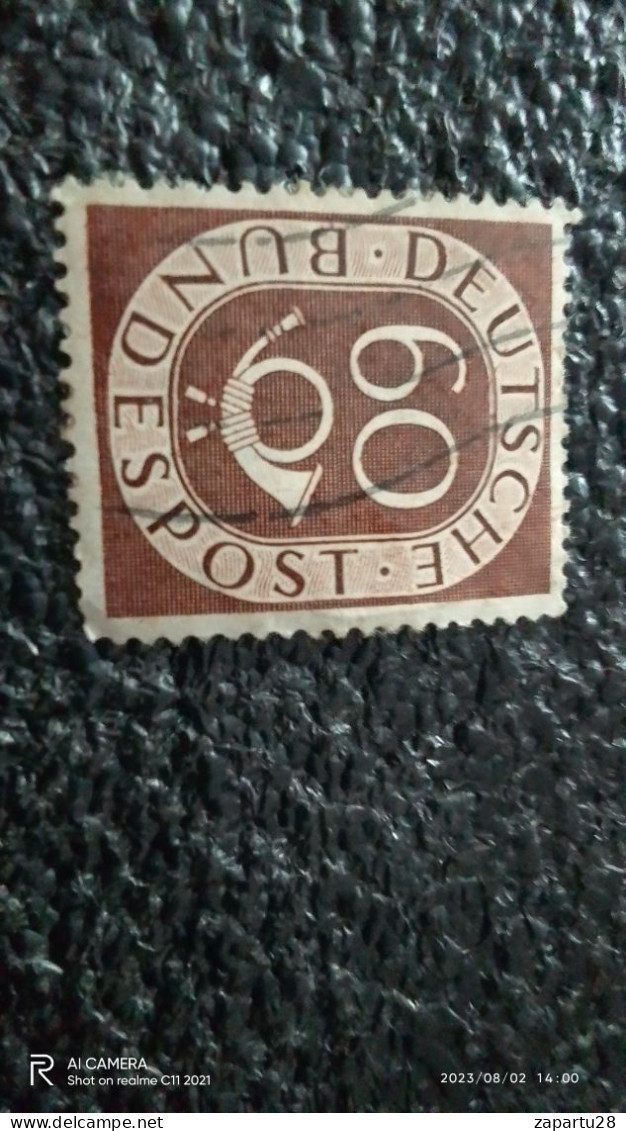 FEDERAL CUMHURİYET-1948-54       60PFG    POSTHORN    USED - Gebraucht