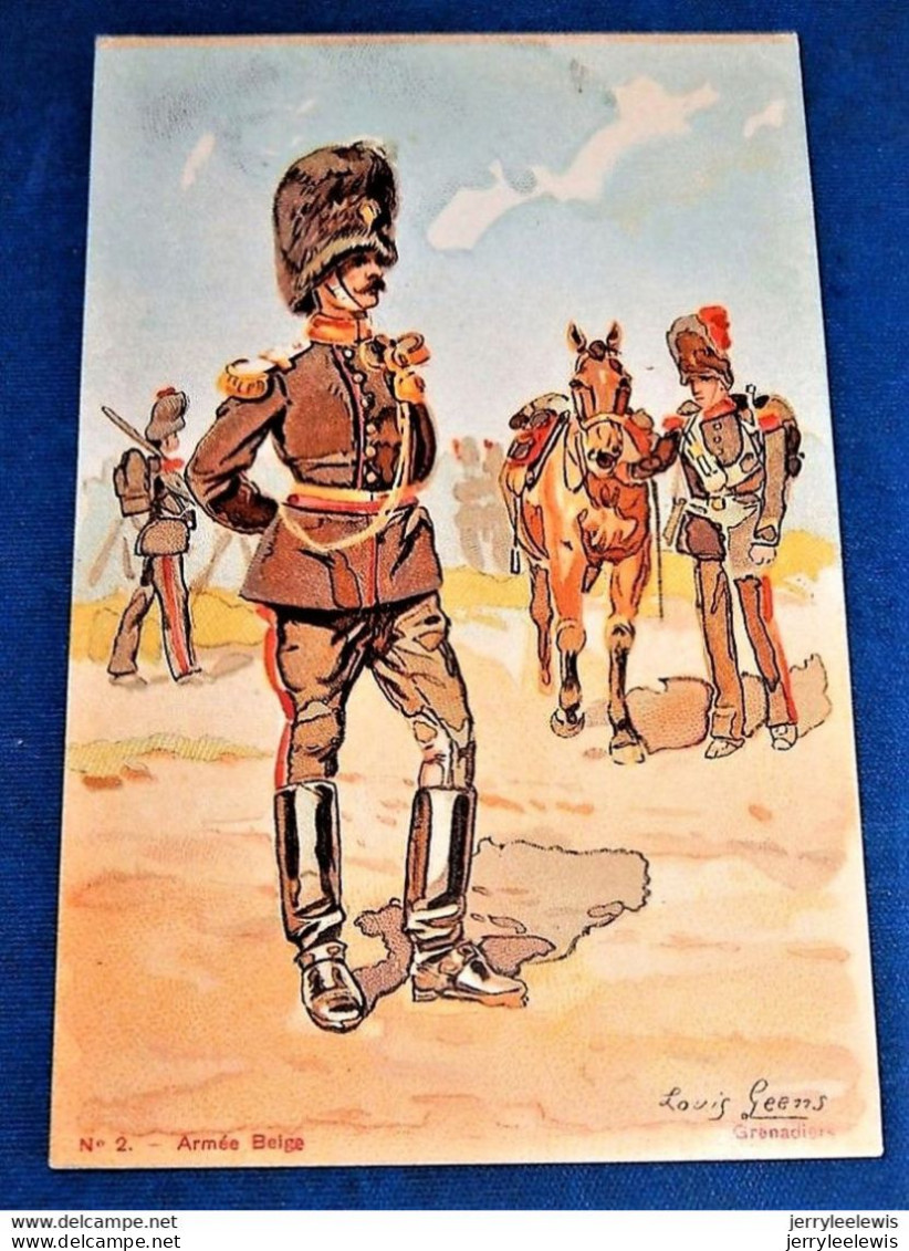 MILITARIA - ARMEE BELGE  -  Grenadiers   -  Illustrateur Geens Louis   - - Uniformes