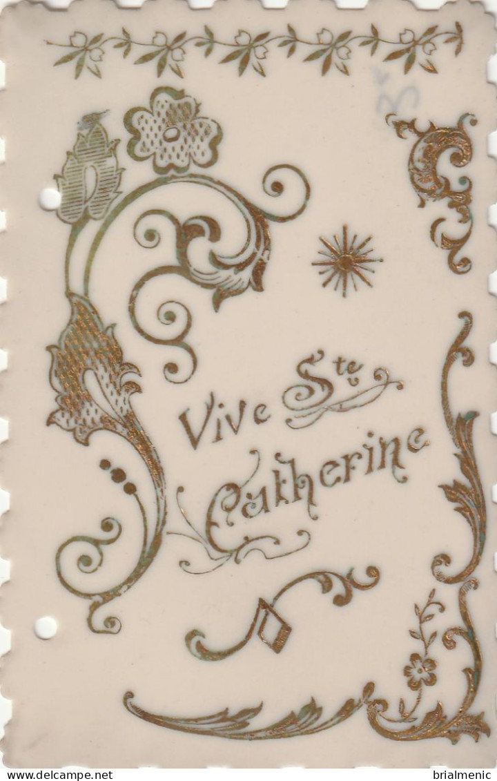 Carte De Ste CATHERINE E Celluloïde Format 10 X 6,5 - Sainte-Catherine