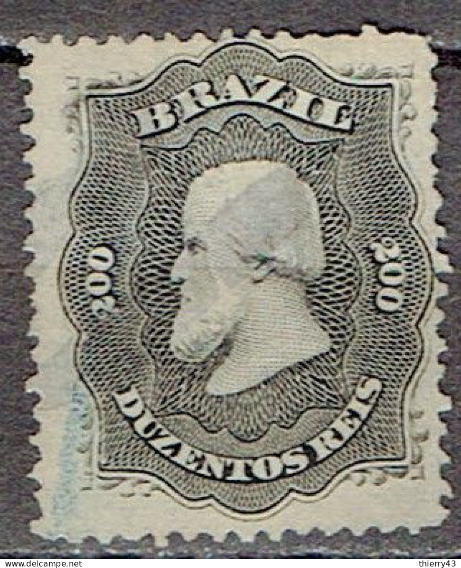 Brasil 1866 - Emperor Pedro II With Dark Beard 200 Reis - Michel 28   Used, Oblitéré, Gest. - Gebraucht