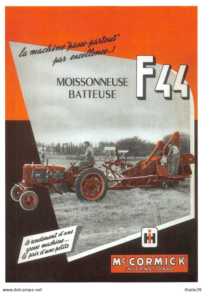 Tracteur Moissonneuse Batteuse Mc-Cormick Deering 63 - Tracteurs