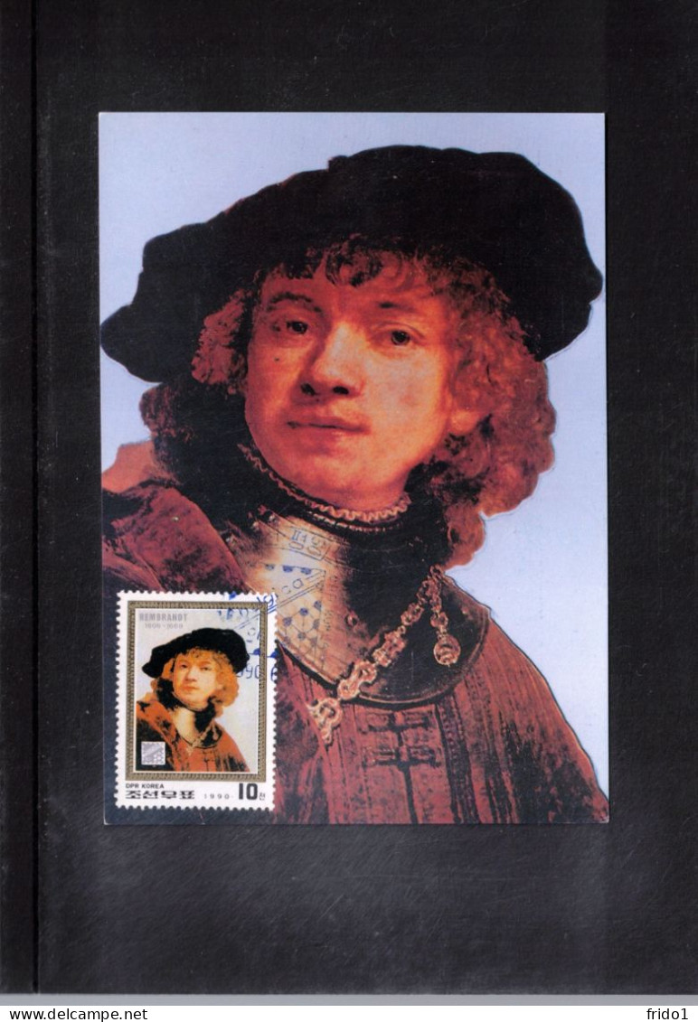 North Korea 1990 Rembrandt Painting Maximum Card - Rembrandt