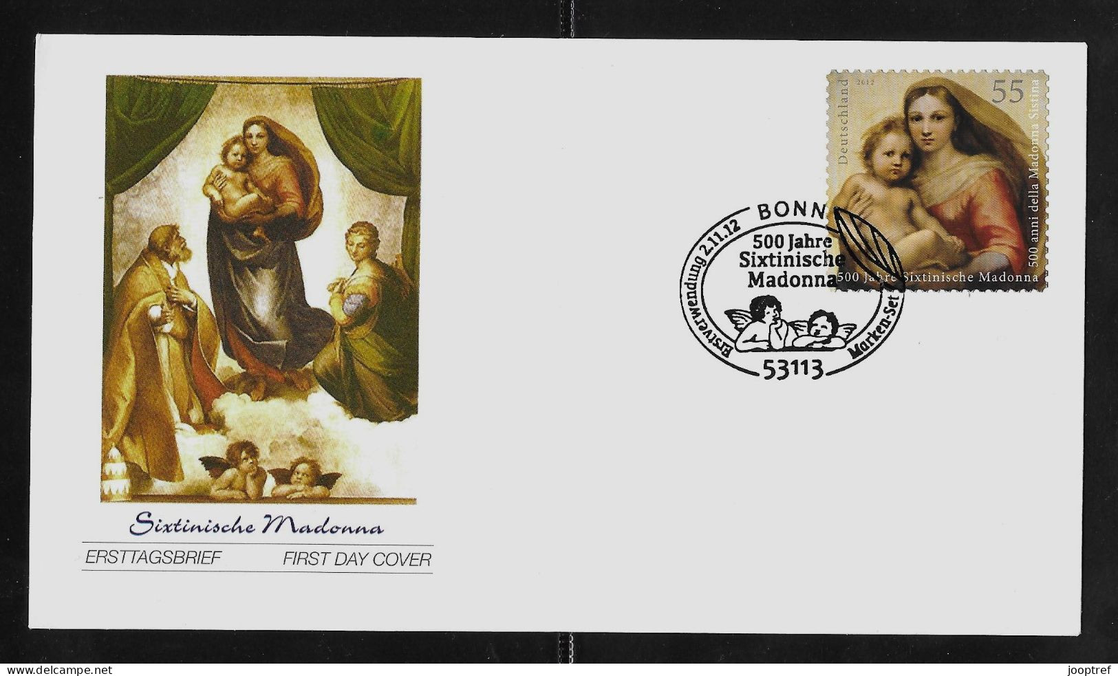 2012 Joint Germany And Vatican, FDC GERMANY WITH 1 STAMP: Sistine Madonna - Emissions Communes