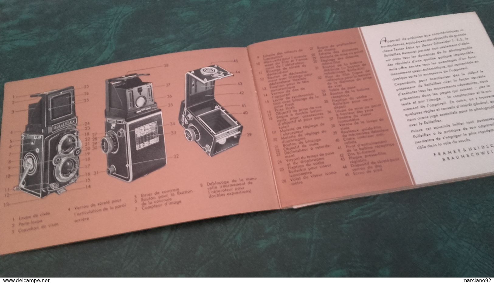 Ancienne Notice Mode D'emploi ROLLEIFLEX  , Avec Garantie De L'èpoque , Très Bon ètat - Matériel & Accessoires