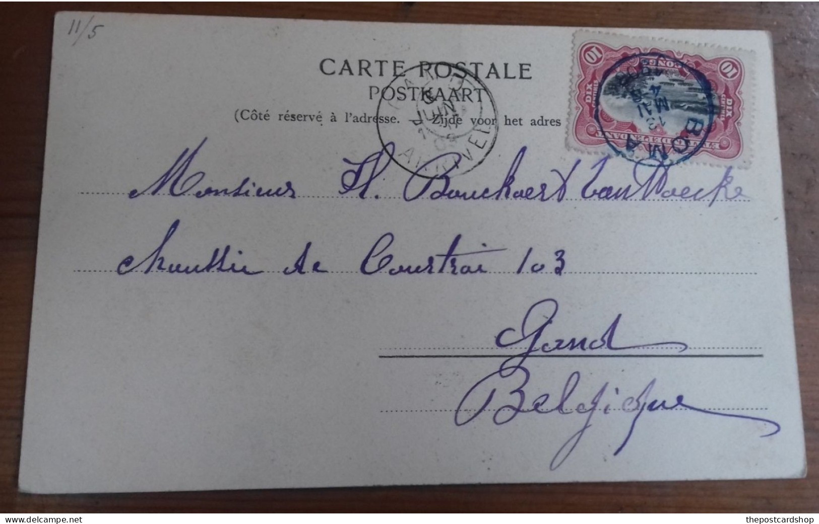 Congo Kinshasa - Guerriers Upoto - Ed. Nels Série 14 No.42 Boma Congo 1908 Postmark To Belgium Gand Liège C.d'arrivée - Cartas & Documentos