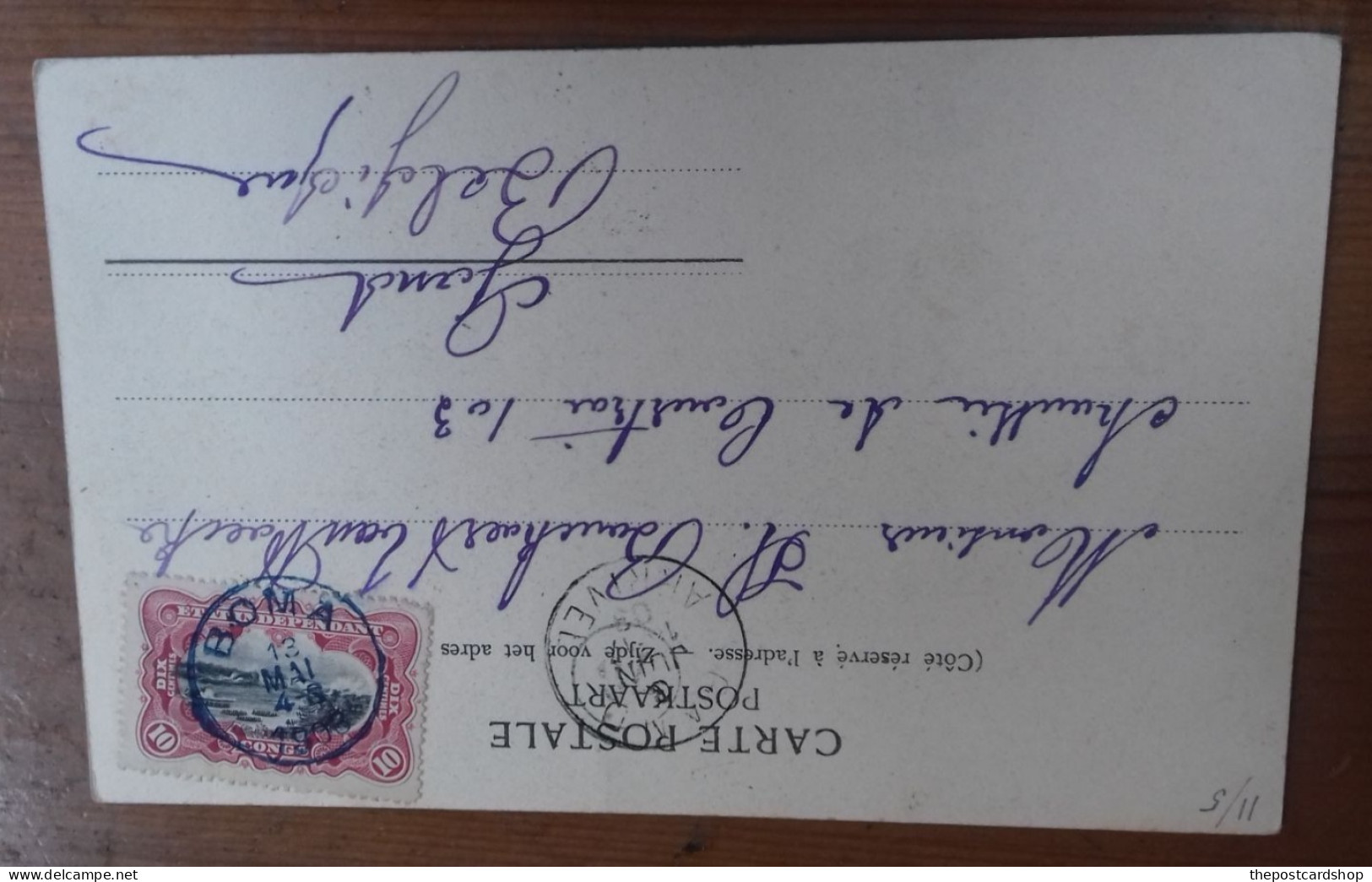 Congo Kinshasa - Guerriers Upoto - Ed. Nels Série 14 No.42 Boma Congo 1908 Postmark To Belgium Gand Liège C.d'arrivée - Briefe U. Dokumente